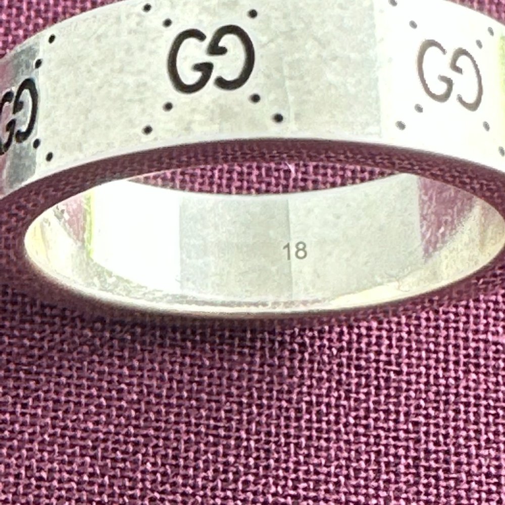 Gucci x Adidas Engraved Silver Ring NEW IN BOX - Picture 6 of 11